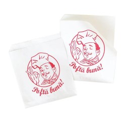 Coltare din Hartie Model Pofta Buna, 15X15cm, Hartie Kraft Natur cu PE 38+10 g/m², 2100 Buc/Bax