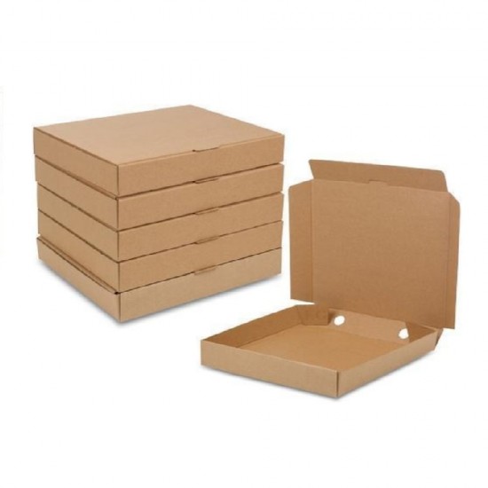 Set 500 Cutii Pizza Natur, 24x3.5x24 cm - Ambalaje Alimentare din Carton Natur