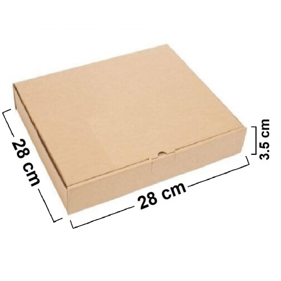 Set 500 Cutii Pizza Natur, 28x3.5x28 cm - Ambalaje Alimentare din Carton