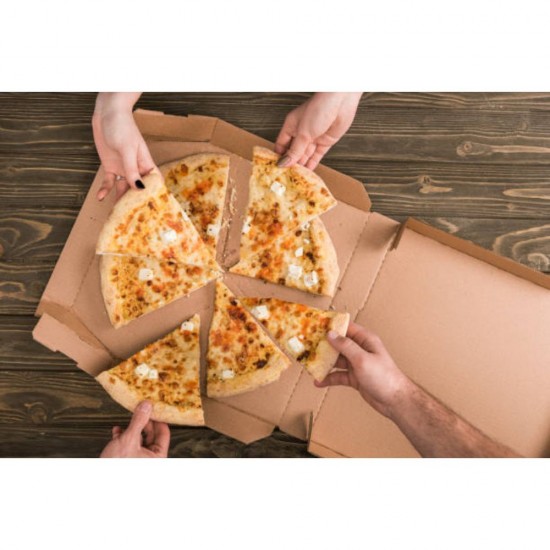 Set 100 Cutii Pizza Natur Corolla Packaging, 32x3.5x32 Cm, Ambalaje din Carton, Ambalaje pentru Pizza, Set de Cutii Natur, Set de Cutii Natur pentru Pizza, Seturi de Cutii Pizza