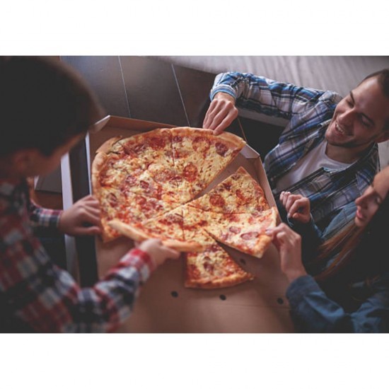 Set 100 Cutii Pizza Natur Corolla Packaging, 32x3.5x32 Cm, Ambalaje din Carton, Ambalaje pentru Pizza, Set de Cutii Natur, Set de Cutii Natur pentru Pizza, Seturi de Cutii Pizza