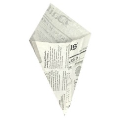 Set 1000 Cornete Hartie pentru Cartofi Prajiti, 22x22x25 cm, Model Ziar, Cornete Servire Cartofi Prajiti, Ambalaje Fast-Food, Suport Servire Cartofi Prajiti, Conuri Hartie Cartofi Prajiti, Cornete Cartofi Take Away, Cornete Cartofi Fast-Food