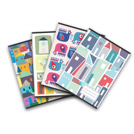 Daco Caiet A4 Aritmetica Atinge Excelenta, 100 File, Coperta Din Plastic, Culori: Albastru, Roz, Verde, Gri