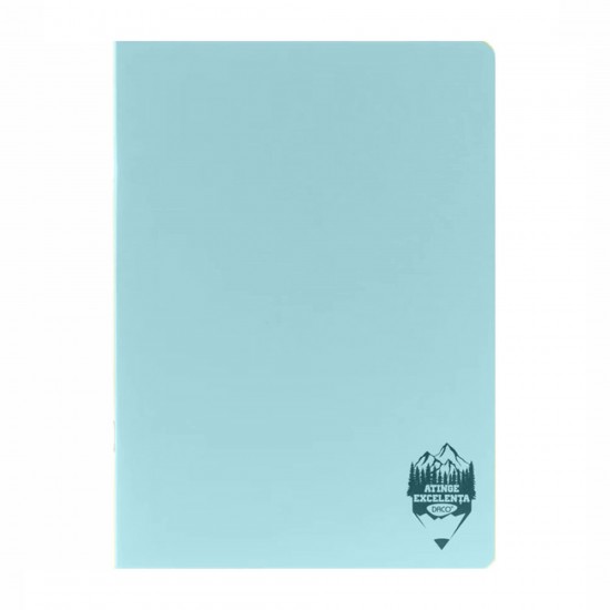 Caiet A4 Matematica (AR) Atingere Excelenta DACO, 60 File, 70 g/m², Coperta din Plastic Diferite Culori, Margine Liniata, Coperta Plastic, Culori: Albastru, Roz, Verde, Gri