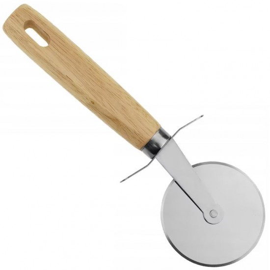 Cutit Pentru Pizza 1 Rola Cu Maner Din Lemn Si Agatatoare, Dimensiune 19x6,5 Cm