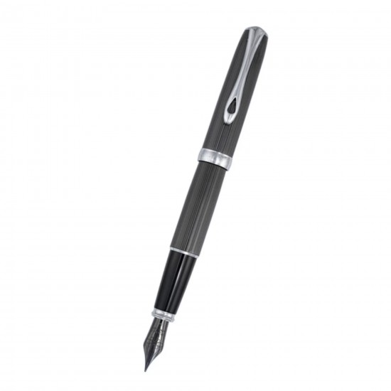 Stilou Diplomat Excellence A2, Cu Penita M, Din Otel Inoxidabil - Guilloche Black Chrome