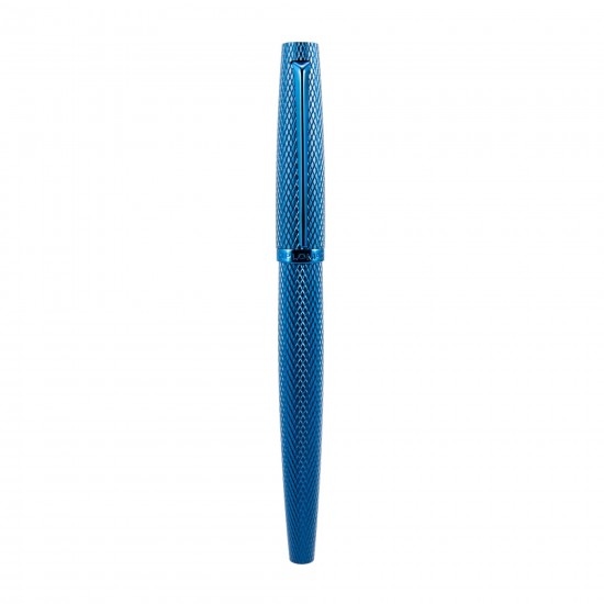 Stilou Diplomat Viper, Cu Penita F/m, Din Otel Inoxidabil - Blue Guilloche