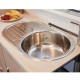 Chiuveta pentru Bucatarie Ovala Sanobi, Inox Alimentar, Orientare Dreapta, 780x480 mm, Finisaj Linen, Chiuveta, Chiuveta Inox, Chiuveta Sanobi, Chiuveta Inox Sanobi, Chiuveta pentru Blat, Chiuveta Bucatarie, Chiuveta pentru Bucatarie