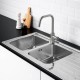 Chiuveta Bucatarie Dubla Sanobi, 116x50 cm, cu Picurator pe Dreapta, Inox Alimentar, Finisaj Mat, Chiuveta de Bucatarie Sanobi, Chiuveta Dubla cu Picurator pentru Bucatarie, Chiuveta de Bucatarie Dubla cu Picurator, Chiuveta Bucatarie Inox