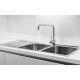 Chiuveta Bucatarie Dubla Sanobi, 116x50 cm, cu Picurator pe Dreapta, Inox Alimentar, Finisaj Mat, Chiuveta de Bucatarie Sanobi, Chiuveta Dubla cu Picurator pentru Bucatarie, Chiuveta de Bucatarie Dubla cu Picurator, Chiuveta Bucatarie Inox