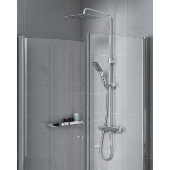 Coloana pentru Dus Sanobi, 100 cm, Inox, cu Dus Superior Para si Furtun, Coloana de Dus, Suport Dus, Suport pentru Dus, Suporturi de Dus, Suporturi Dus, Suporturi pentru Dus, Accesorii Baie, Accesorii Dus, Accesorii pentru Baie, Accesorii pentru Dus