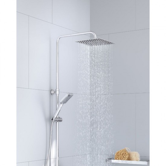 Coloana pentru Dus Sanobi, 100 cm, Inox, cu Dus Superior Para si Furtun, Coloana de Dus, Suport Dus, Suport pentru Dus, Suporturi de Dus, Suporturi Dus, Suporturi pentru Dus, Accesorii Baie, Accesorii Dus, Accesorii pentru Baie, Accesorii pentru Dus