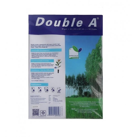 Hartie Alba Pentru Copiator A4, 80g/mp, 100coli/top, Clasa A, Double A Premium
