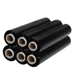Folie Stretch Neagra Uz Manual 2 Kg, Folie 23 MIC, Latime Folie 500 mm, Tub Carton 700 gr, Folie Stretch 1,3 Kg, Cantitate 6 Role/Bax