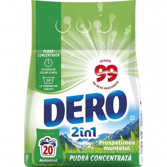 Detergent Automat Dero 2 In 1 Prospetimea Muntelui, 1,5 Kg, 20 Spalari