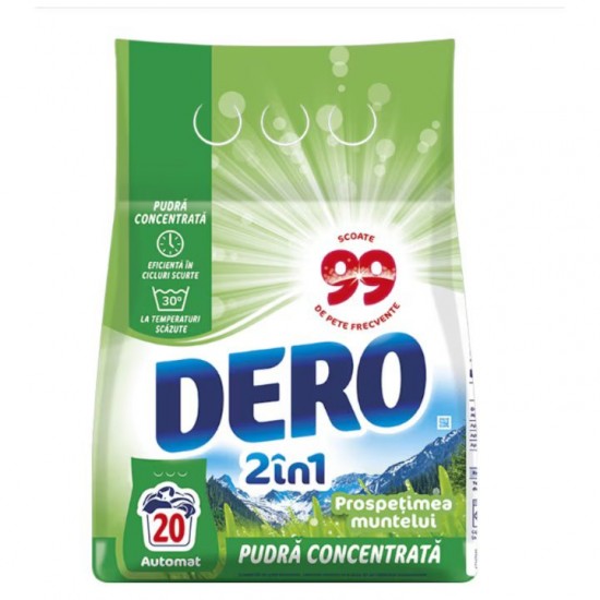 Detergent Automat Dero 2 In 1 Prospetimea Muntelui, 1,5 Kg, 20 Spalari