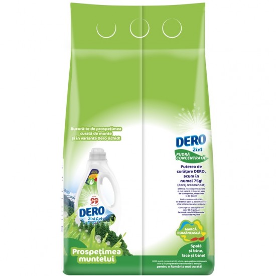 Detergent Automat Dero 2 In 1 Prospetimea Muntelui, 7,5 Kg, 100 Spalari
