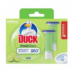 Rezerve Odorizant Gel Pentru Vasul Toaletei Duck Fresh Discs Lime, 12 Discuri