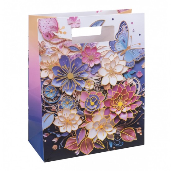 Punga Cadou, Carton Laminat 210gsm, Design Divers, 26x32.5x10cm, Donau Home - Modele Asortate