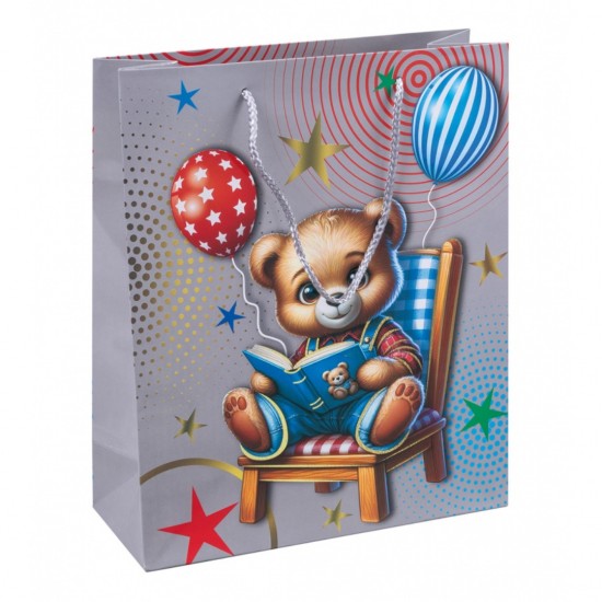 Punga Cadou, Carton Laminat 210gsm, Design Copii, 25x30x10cm, Donau Home - Modele Asortate