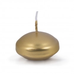 Lumanari Plutitoare, Rotunde, Lacuite, 48 X 28mm, 12buc/set, Donau Home - Aurii