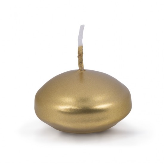 Lumanari Plutitoare, Rotunde, Lacuite, 48 X 28mm, 12buc/set, Donau Home - Aurii