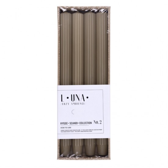 Lumanari Cu Dungi, Pentru Cina, 25 X 300mm, 4 Buc/set, Donau Home - Piper
