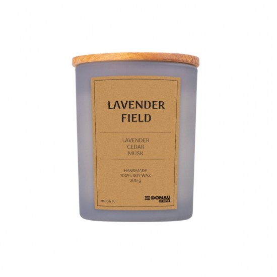 Lumanare In Recipient De Sticla, Cu Capac, 200gr, 40 De Ore Ardere, Donau Home - Lavender Field