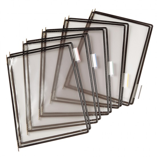 Buzunare Prezentare Pentru Display, A4, (10 Buc/set), Rama Metalica, Djois - Negru