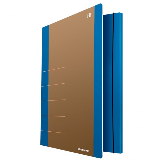 Mapa Din Carton, Cu Elastic, 500gsm, 250 X 350mm, Donau Life - Margine Albastra