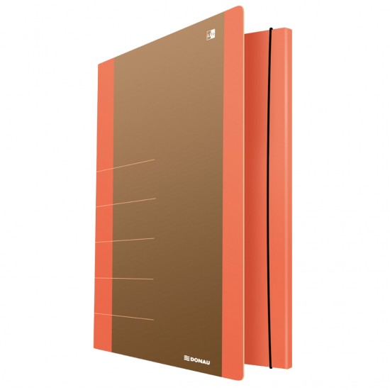 Mapa Din Carton, Cu Elastic, 500gsm, 250 X 350mm, Donau Life - Margine Orange