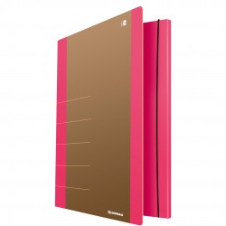 Mapa Din Carton, Cu Elastic, 500gsm, 250 X 350mm, Donau Life - Margine Roz