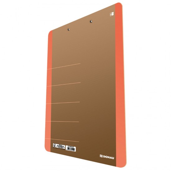 Clipboard Dublu A4, Carton 900gsm, Colturi Rotunjite, Donau Life - Margine Orange