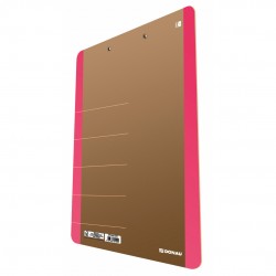 Clipboard Dublu A4, Carton 900gsm, Colturi Rotunjite, Donau Life - Margine Roz