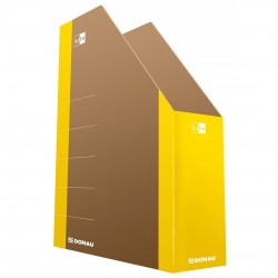 Suport Vertical Pentru Cataloage, A4 - 8cm Latime, Carton 800gsm, Donau Life - Margine Galbena