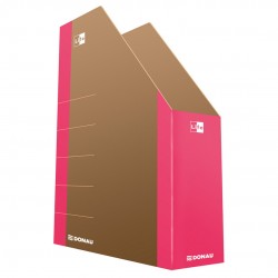 Suport Vertical Pentru Cataloage, A4 - 8cm Latime, Carton 800gsm, Donau Life - Margine Roz