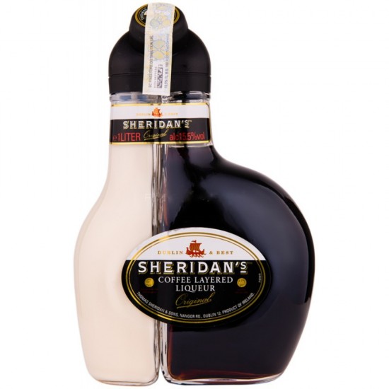 Lichior Cafea Sheridan's, 1L, 15.5% Alcool, Lichior Sheridanâ€™s Cafea, Sheridanâ€™s Lichior Cafea, Lichior Dulce, Lichior de Cafea Dulce, Bauturi Alcoolice, Bautura Alcoolica, Lichior Sheridans, Lichior in Doua Culori, Lichior Bicolor