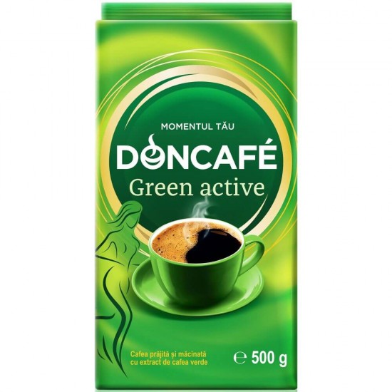 Cafea Macinata Doncafe Green Active, 500 g, Extract de Cafea Verde, Doncafe Green Active Cafea Macinata, Cafea Macinata cu Antioxidanti Naturali Doncafe Green Active, Cafea Macinata Doncafe, Cafele Macinate Doncafe Green Active