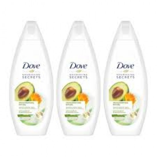 Gel De Dus Dove Invigorating, Cantitate 250 Ml, Extract De Avocado Si Ulei De Galbenele, Lasa Pielea Fina Si Catifelata