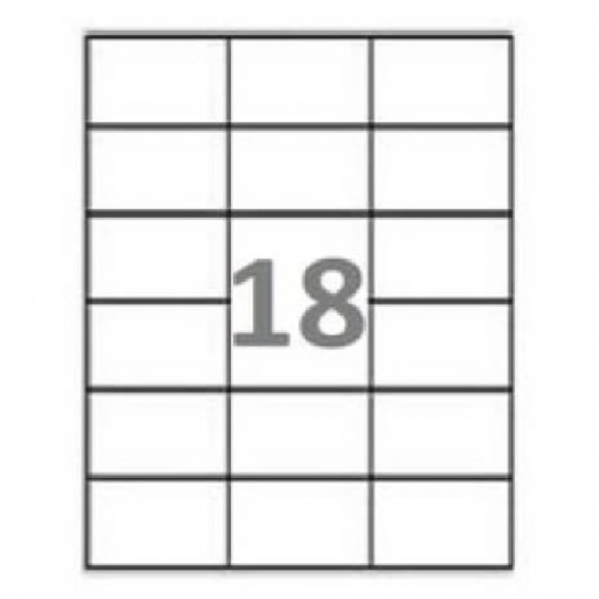 Etichete Autoadezive SOREX Albe in Coala A4, 18/A4, Dimensiune 70x48 mm, Adeziv Permanent