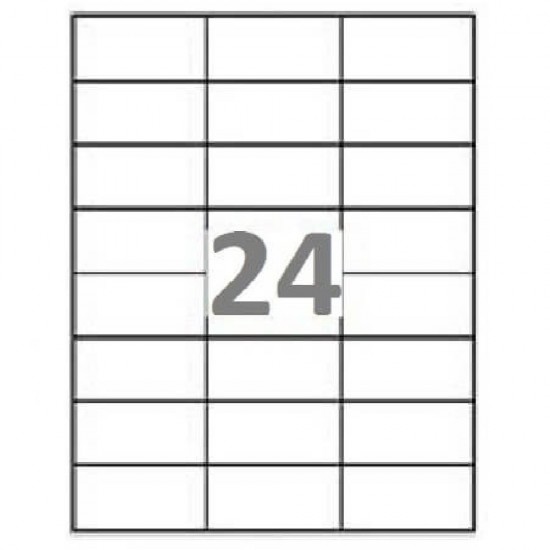 Etichete Autoadezive SOREX Albe in Coala A4, 24/A4, Dimensiune 70x37 mm, Adeziv Permanent