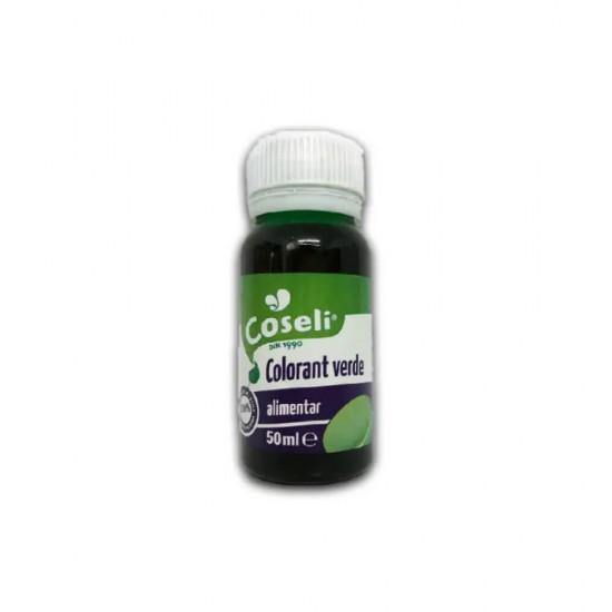 Colorant Alimentar Verde COSELI, 50ml, Colorant Verde, Colorant Verde pentru Mancare, Colorant Coseli, Colorant pentru Patiserie, Colorant Verde pentru Deserturi, Colorant Alimentar pentru Deserturi, Sticluta Colorant Verde