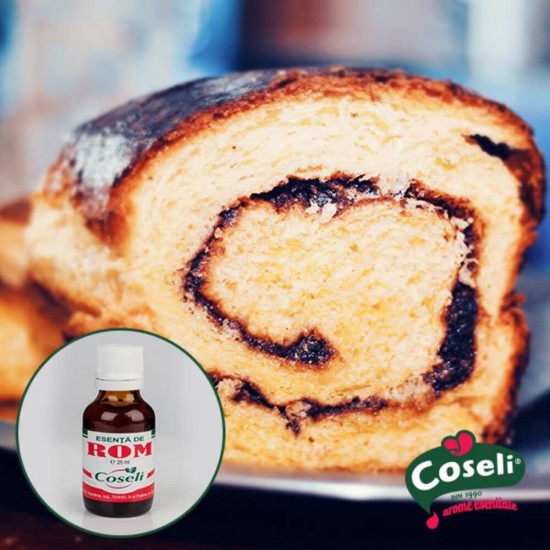 Esenta de Rom Coseli, 25 ml, Esente pentru Prajituri, Esenta de Rom pentru Prajituri, Coseli Esente de Rom, Esenta Rom pentru Deserturi, Esente Sticlute Coseli, Esenta cu Aroma de Rom, Sticluta cu Esenta de Rom