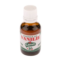 Esenta de Vanilie Coseli, 25 ml, Esente pentru Prajituri, Esenta de Vanilie pentru Prajituri, Coseli Esente de Vanilie, Esenta Vanilie pentru Deserturi, Esente Sticlute Coseli, Esenta cu Aroma de Vanilie, Sticluta cu Esenta de Vanilie
