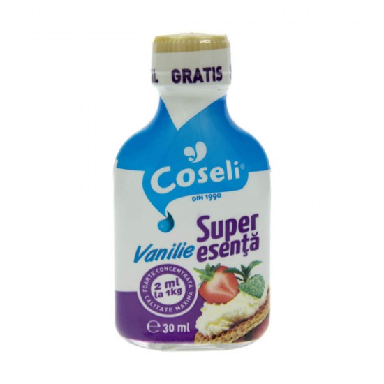 Superesenta de Vanilie Coseli, 20 + 10ml, Esente pentru Prajituri, Esenta de Vanilie pentru Prajituri, Coseli Esente de Vanilie, Esenta Vanilie pentru Deserturi, Superesente Sticlute Coseli, Esenta cu Aroma de Vanilie, Sticluta cu Esenta de Vanilie