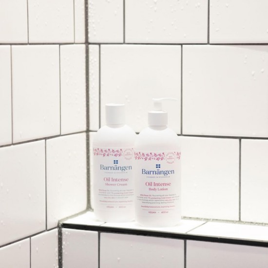 Crema Dus BARNANGEN Oil Intense 400 ml, Piele Foarte Uscata, Vegan, Crema pentru Dus Vegana, Lotiune pentru Dus, Emulsie Vegana pentru Dus, Crema de Dus pentru Femei, Crema de Dus Hidratanta, Geluri pentru Dus, Gel de Dus Dama, Creme pentru Dus