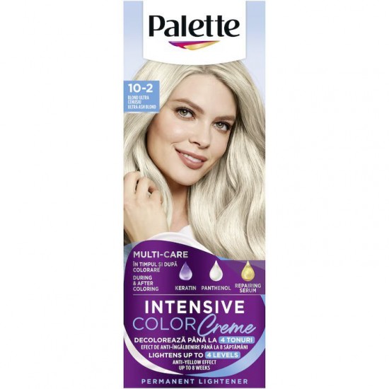 Vopsea de par permanenta Palette Intensive Color Cream A10 Blond Cenusiu, 10-2, 110 ml, Blond Cenusiu, Vopsea de Par PALETTE, Vopsea de Par Blond Cenusiu, Vopsea Nuanta Blond, Produse de Ingrijire a Parului, Vopsea Blond Deschis Colorare Par