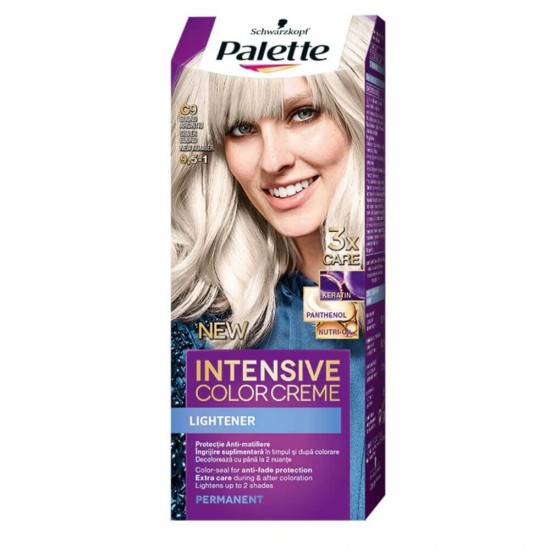 Vopsea de Par Permanenta PALETTE Intensive Color Cream C9, 110 ml, Blond Argintiu, Vopsea de Par PALETTE, Vopsea de Par Blond Argintiu, Vopsea Nuanta Blond, Produse de Ingrijire a Parului, Vopsea Blond Argintiu Colorare Par