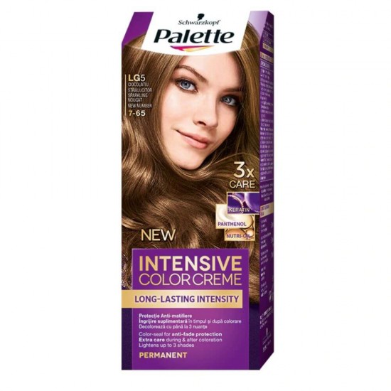 Vopsea de Par Permanenta PALETTE Intensive Color Cream LG5, 110 ml, Ciocolatiu Stralucitor, Vopsea de Par PALETTE, Vopsea de Par Ciocolatie, Vopsea Nuanta Ciocolatie, Produse de Ingrijire a Parului, Vopsea Saten Ciocolatiu Colorare Par