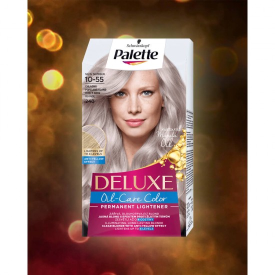 Vopsea de Par Permanenta PALETTE Deluxe 10-55, Dusty Cool Blonde, 135 ml, Vopsea de Par, Vopsea de Par Permanenta, Vopsea de Par PALETTE, Vopsea de Par PALETTE Deluxe, Vopsea Permanenta Deluxe